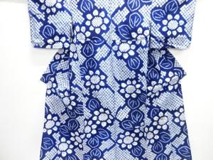 アンティーク　有松鳴海本絞り向日葵模様着物